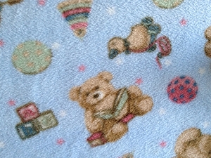 Teddy with Toys on Blue